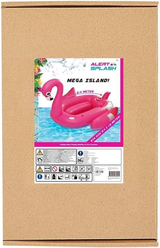Alert Splash Opblaaseiland Flamingo 240 x 180 cm - Alert Splash