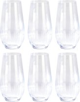 6x Longdrink sapglazen/waterglazen 58 cl/580 ml van kristalglas - Kristalglazen - Longdrinkglazen - Drinkglazen