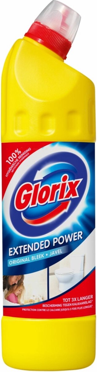 Glorix - Toiletreiniger - Original Bleek/Javel - 100% Hygiënische Reiniging  - 750ml x 8 | bol.com