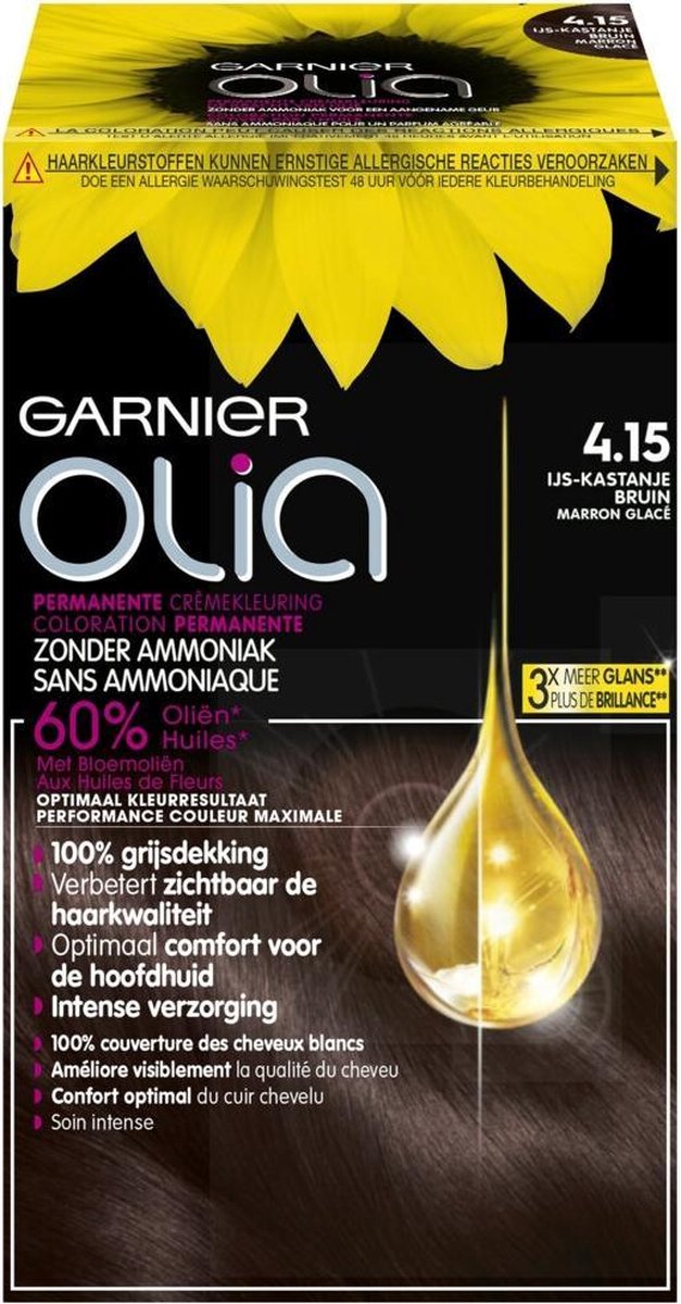 Garnier Olia 4.15 - Auburn - Coloration capillaire - 3 pièces | bol