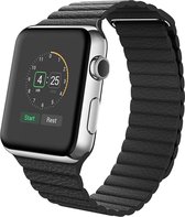 Slobccessories Leren bandje - Geschikt voor de Apple Watch Series 1/2/3 (42mm) - Zwart