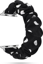Compatible apple watch bandjes - By Qubix - Elastisch polsbandje - Zwart met witte stippen - Geschikt voor Apple Watch 38mm / 40mm / 41mm - Apple watch series 3/4/5/6/7