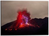 Dibond - Vulkaanuitbarsting - 40x30cm Foto op Aluminium (Wanddecoratie van metaal)