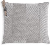 Knit Factory Beau Kussen - Licht Grijs - 50x50 cm
