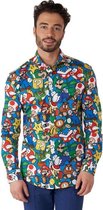 OppoSuits Super Mario™ Shirt - Heren Overhemd - Nintendo Bowser Luigi Toad - Gekleurd - Maat EU 45/46