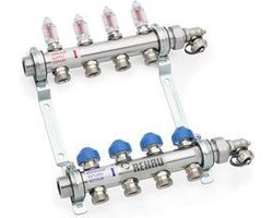 Rehau Rautherm HKV-D V2A easyflow verdeler RVS G1 7-groeps, z. kogelkranen