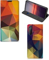 Smartphone Hoesje Sony Xperia 5 II Leuk Book Case Polygon Color
