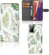 Wallet Book Case Samsung Galaxy Note 20 Smartphone Hoesje Leaves