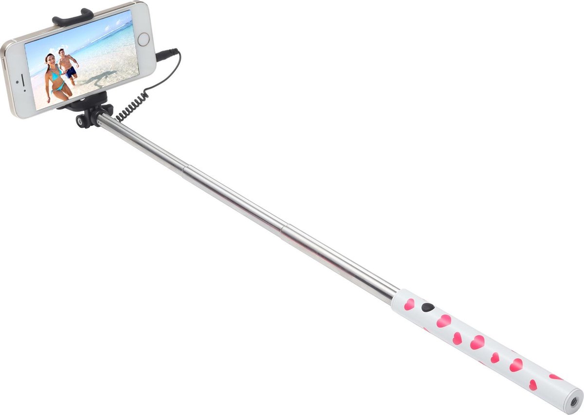 Selfie-Stick Ultron cable mini Hot Shot white roze heart