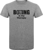 T-shirt  - Sport T-shirt - Gym T-shirt - Boxing - Work Out - Lifestyle T-shirt  Casual T-shirt - S.Grey -  Boxing Is My Therapy -  XL