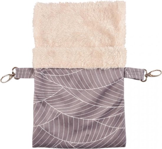 Duvo+ Elm hangzakje pluche Grijs/wit S - 17x11x1cm