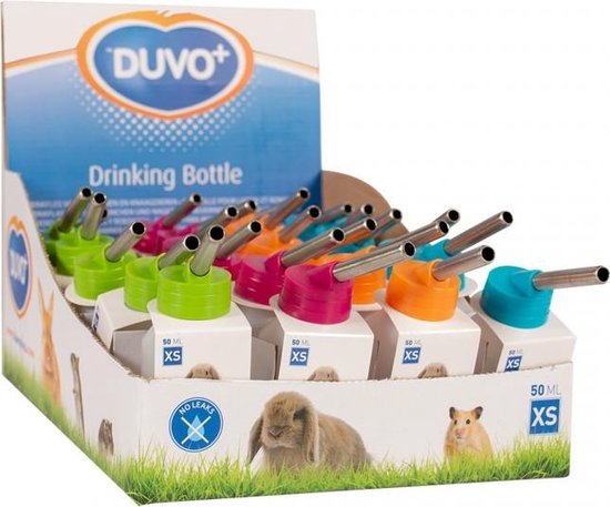 Duvo+ Drinkfles plastiek kleine dieren XS - 50ml kleur groen, LET OP PER STUK, ALLEEN DE KLEUR GROEN WORD GELEVERD !! - Duvo