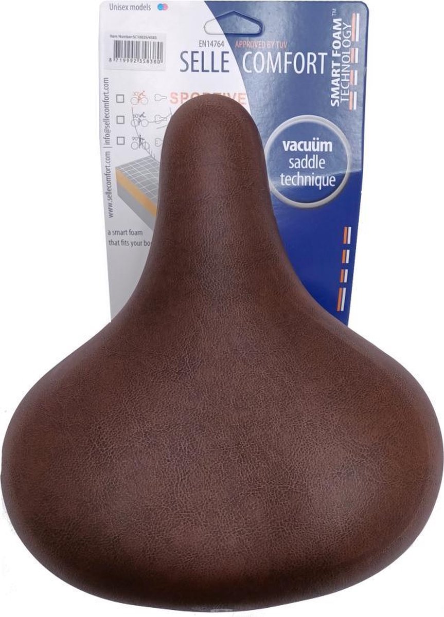 Selle Comfort Retro Medium zadel bruin. Met smart foam techniek, zonder strop (hangverpakking)