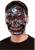 Smiffys - Skeleton Light Up Masker - Zwart