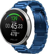 Stalen Smartwatch bandje - Geschikt voor  Polar Unite stalen band - blauw - Horlogeband / Polsband / Armband