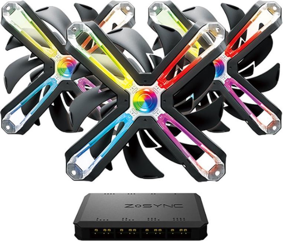Zalman ZM-SF120A3 ARGB Triple Pack inkl. Controller PC-ventilator RGB (b x h x d) 120 x 120 x 26 mm