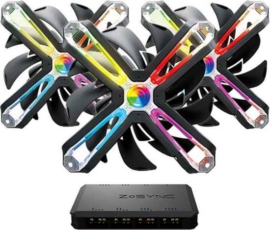 Zalman ZM-SF120A3 ARGB Triple Pack inkl. Controller PC-ventilator RGB (b x h x d) 120 x 120 x 26 mm