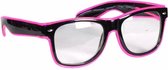 Bril met LED roze-zwart