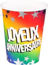Boland Feestbekers Joyeux Anniversaire 250 Ml Papier 6 Stuks
