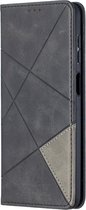 Coque Samsung Galaxy A12 Geometric Book Case - Zwart