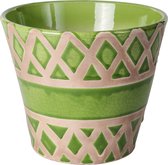 PTMD  ziza terracotta pot geglazuurd groen rond xl