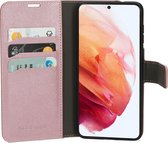 Mobiparts Saffiano Wallet Case Samsung Galaxy S21 Roze hoesje