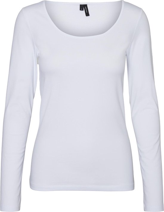 Vero Moda T-Shirt Vmmaxis My Ls Soft Uneck Ga Noos 10228809 White Brillant Femmes Taille - L