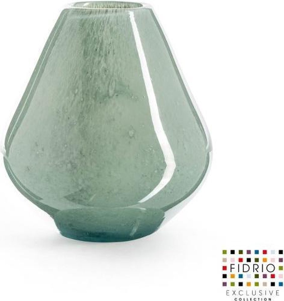 Fidrio Design vaas venice MOSS glas mondgeblazen bloemenvaas diameter 15 cm hoogte 20 cm