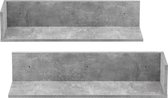 Wandplank Elverum set van 2 75x16,5x16,5 cm betonkleurig