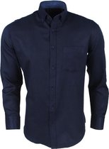 Jan Paulsen - Heren Overhemd - Flanel - Met Borstzakje  - Navy
