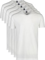 Alan Red - Vermont T-Shirt V-Hals Wit 5 pack - Maat M - Regular-fit