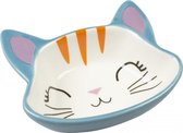 Duvo+ Eetkom stone kitty face Blauw/wit 150ml - 12,5x11,5x4cm