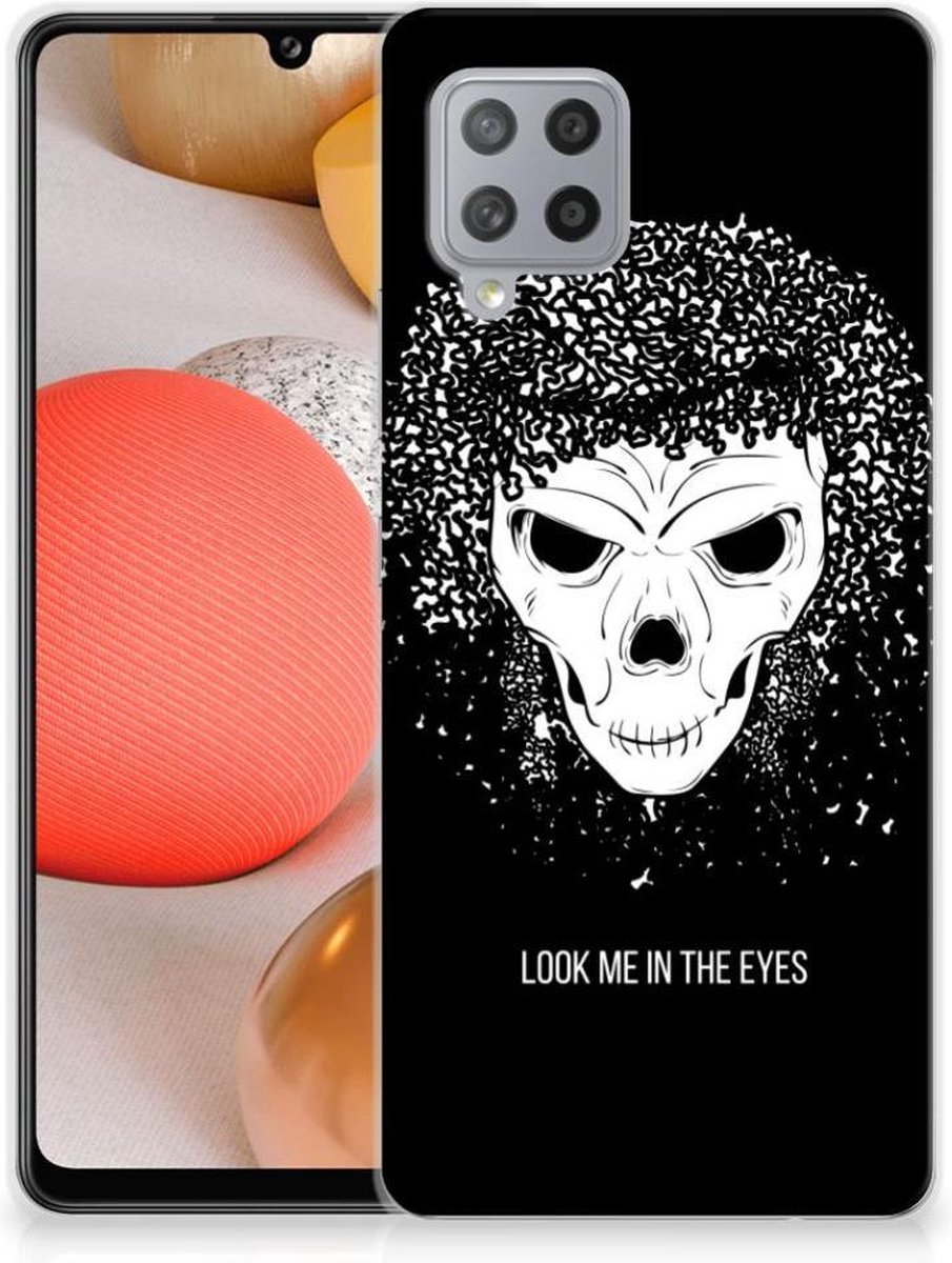 Silicone Back Case Samsung Galaxy A42 Skull Hair