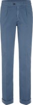 The English Hatter Herfst/Winter 2021 Pantalon met Bandplooi en omslag Mannen Blauw Katoen Maat: 58