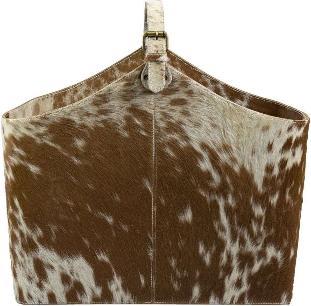 mand koehuid bruin/wit 40cm