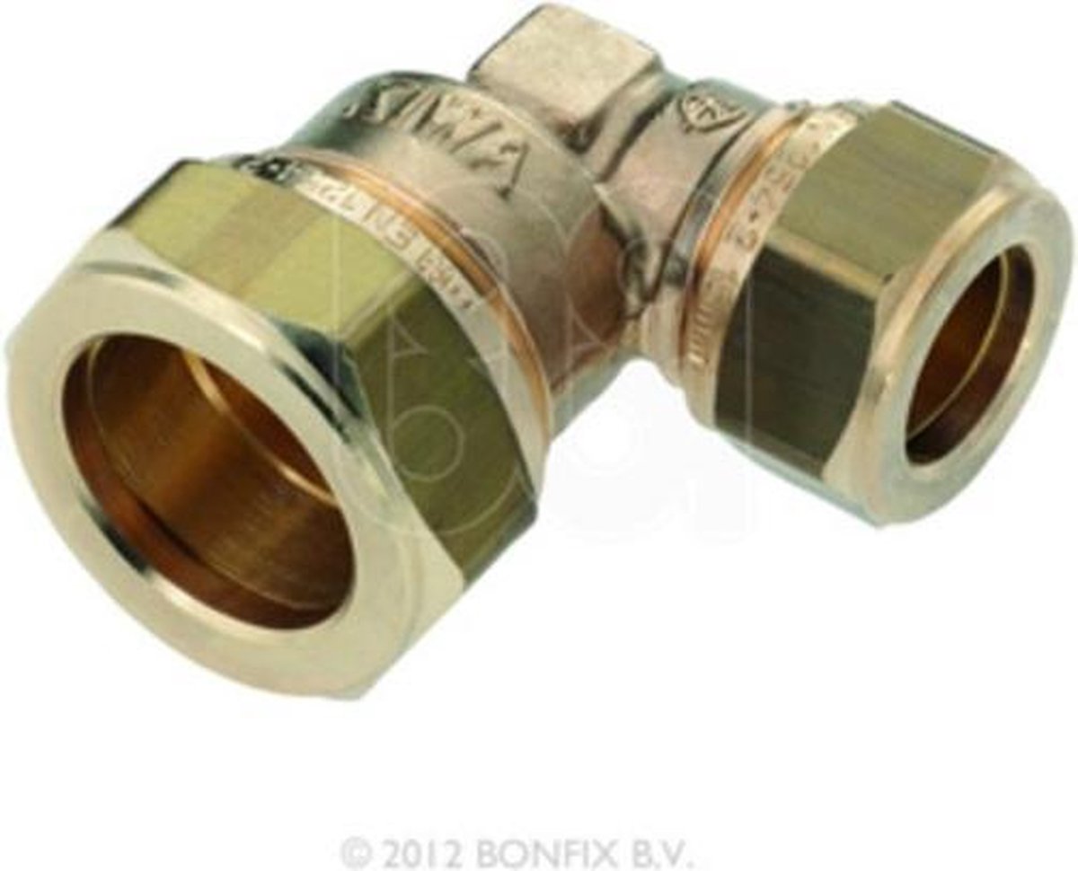 Bonfix knelkoppeling - Verloopknie - 28mm x 15mm - Messing
