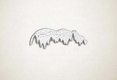 Wanddecoratie - Beer wildernis - M - 31x90cm - EssenhoutWit - muurdecoratie - Line Art