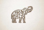 Line Art - Olifant 3 - S - 45x59cm - Eiken - geometrische wanddecoratie