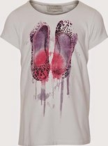 Creamie - meisjes T-shirt - ballet schoenen - wit - Maat 128