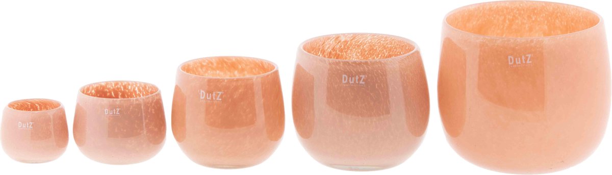 Dutz - design vaas - Pot abrikoos - glas- mondgeblazen - h 11 cm