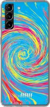 6F hoesje - geschikt voor Samsung Galaxy S21 -  Transparant TPU Case - Swirl Tie Dye #ffffff