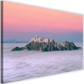 Schilderij Bergtop in de wolken, 2 maten, multi-gekleurd, Premium print