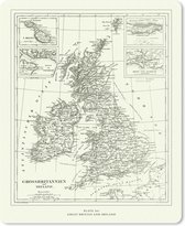 Muismat Moderne & Klassieke Kaarten - Klassieke wereldkaart Groot Brittannië en Ierland muismat rubber - 19x23 cm - Muismat met foto