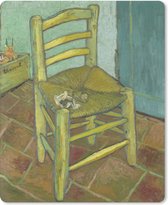 Muismat Vincent van Gogh 2 - Vincents stoel - Schilderij van Vincent van Gogh muismat rubber - 19x23 cm - Muismat met foto
