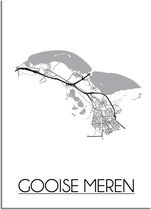 Gooise Meren Plattegrond poster A4 (21x29,7cm) - DesignClaud