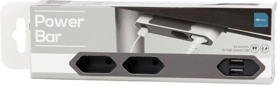 DesignNest/Allocacoc - PowerBar USB EU - 1.5 meter kabel - platte stekkerdoos | bol.com