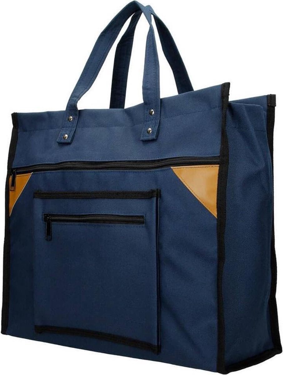Stevige Boodschappentas Basic Breed Blauw
