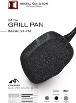 Imperial Collection IM-GRL24-FM: 24cm marmer gecoate grillpan