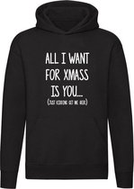 All I want for Chistmas is beer | Hoodie | kerst | x-mas | kersttrui | Trui | Sweater | Capuchon | Zwart