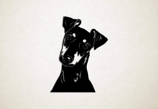 Wanddecoratie - Hond - Manchester Terrier 4 - S - 58x44cm - Zwart - muurdecoratie - Line Art